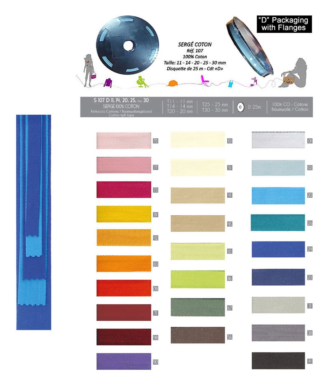 00107 100% Cotton Twill Tape