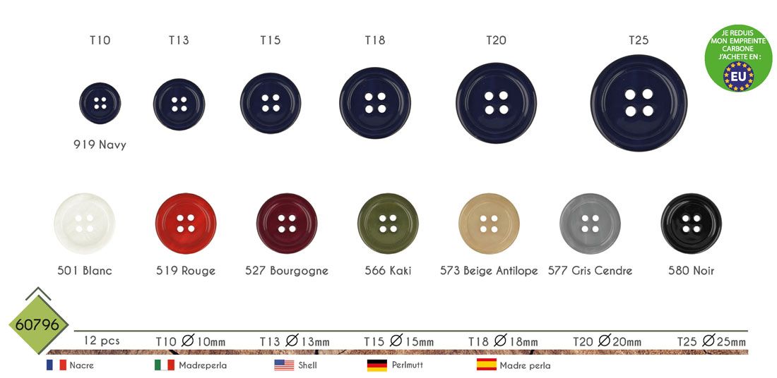 M60796 4-Hole Shell Button