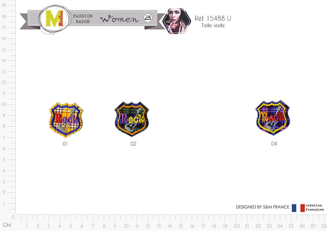 M15488 Plaid "Rock" Crests