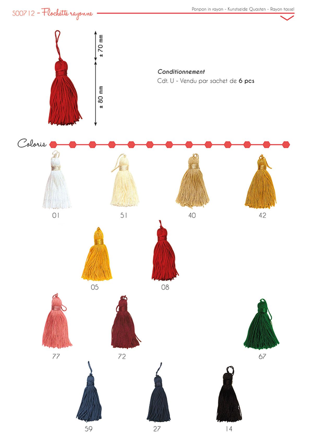 00712 Rayon Tassel, 8cm