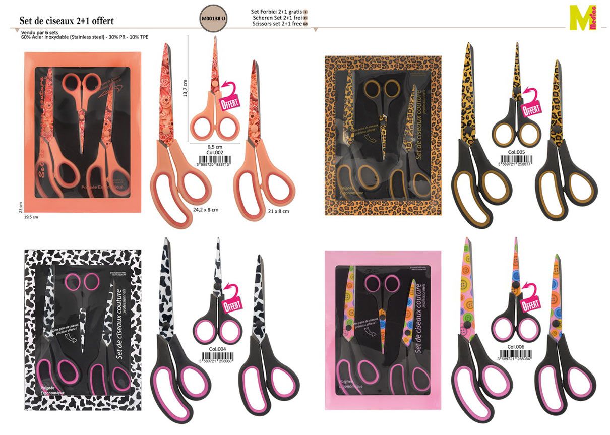 M00138 3pc Box Set of Scissors