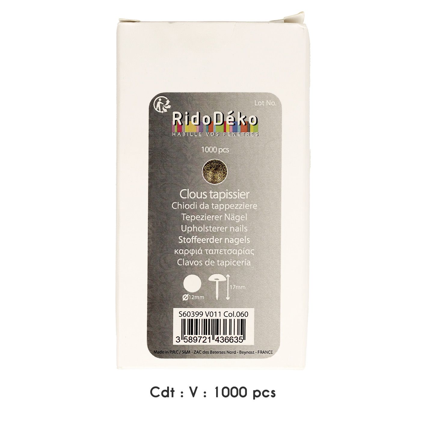 60399 1/2" Diameter Upholstery Tacks