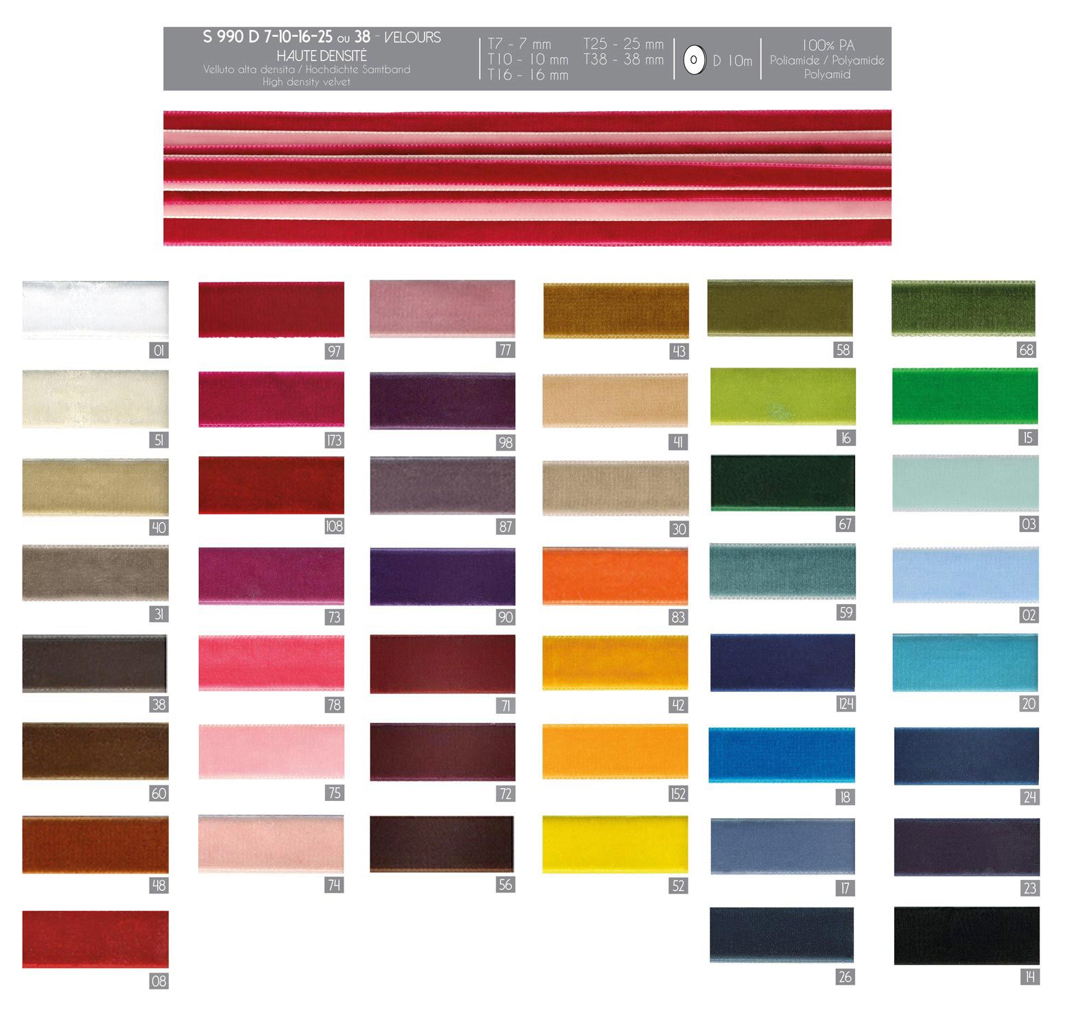 00990 High Density Velvet Ribbon