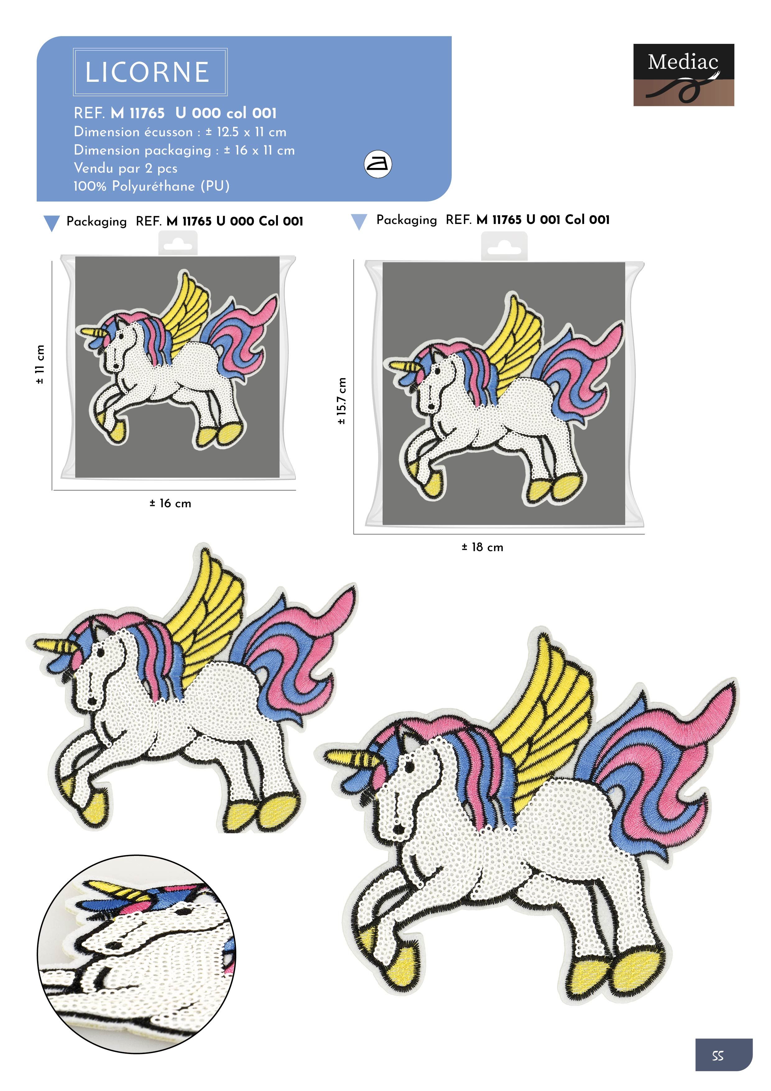 M11765 XL Sequin Unicorn Applique