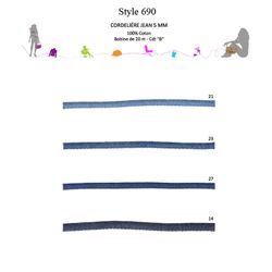 00690 Blue Jean Cording, 5mm