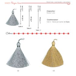 00699 Lurex Tassel, 6cm, 8cm, & 11cm