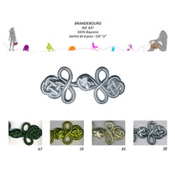 00837 Frog Closure, 100% Rayon