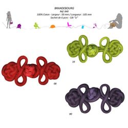 00840 Frog Closure, Cotton wrapped