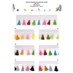 01022 Multicolored Tassel Fringe, 38mm