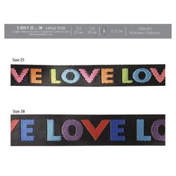 01100 Woven Webbing &Love& 25mm & 38mm