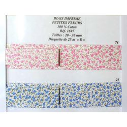 01697 Cotton Bias, Flowers, 20mm & 30mm