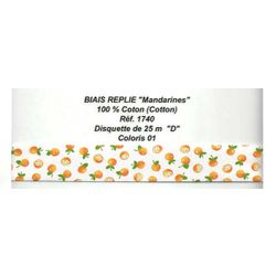 01740 Novelty Bias, 100% Cotton, Oranges