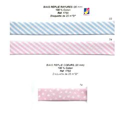 01753 Bias w/ Hearts,100% Cotton, 20mm
