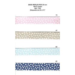 01783 Polka Dot Bias, 20mm - 100% Cotton