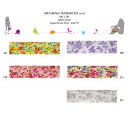 01784 Floral Print Bias, 20mm