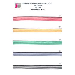 01803 Striped Piping, 100% Cotton, 10mm