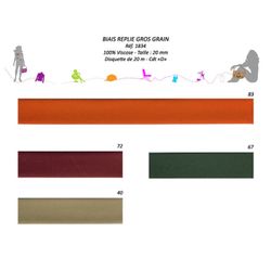 01834 Gros Grain Bias, Nylon, 20mm