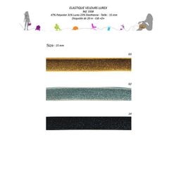 01938 Lurex Velvet Elastic 10mm-15mm