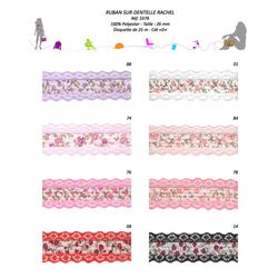 03378 Ribbon w/ Lace Borders, 26mm