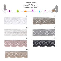 03383 100% Cotton Lace, 25mm