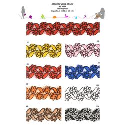 03388 Floral Design Embroidered Organdy