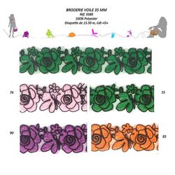 03389 Embroidered Organdy, Floral Design