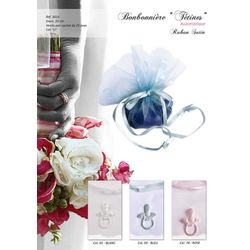 03414 Pouches w/ Satin Ribbon, Pacifier,