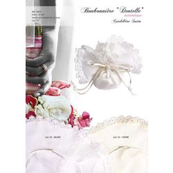 03420 Pouches w/ Lace & Satin Cord, 12pcs/Pack