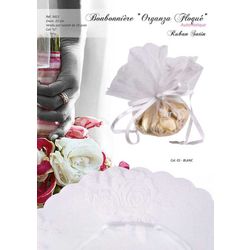 03421 Organza Pouch, Rose, w/Satin Ribbon, 25pcs/Pack