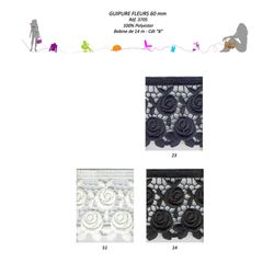 03705 100% Polyester Flower Lace - 60mm