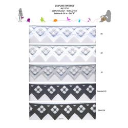 03714 Polyester Guipure Lace, 32mm