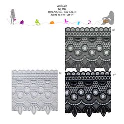03723 Polyester Guipure Lace, 7.9cm