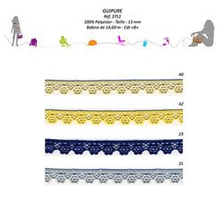03751 100% Polyester Guipure, 13mm