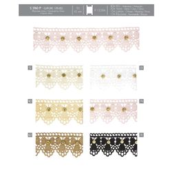 03760 Lace Trim, w/ Rhinestones, 43mm