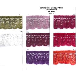 04079 100% Acrylic, Elastic Lace, 45mm