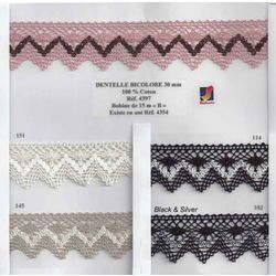 04397 Bicolor Cotton Lace, 30mm