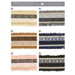 04701 Jacquard Trim with Fringe, 60mm