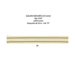 04747 Striped Ribbon, 100% Cotton, 15mm