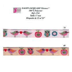 04763 17mm Jacquard, &Love Birds&