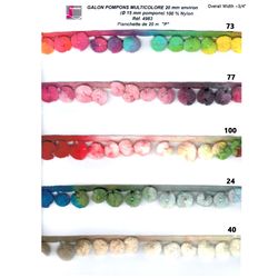 04983 Multicolored Pom Pom Ball Fringe
