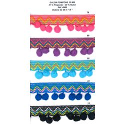 04986 Pompom Trim, 35mm w/ Zig-Zag