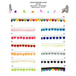 04992 10mm Pompom Trim, with Beads