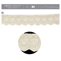 05854 Flowery Embroidered Linen, 40mm