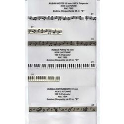 07502 Music Ribbons, 10mm, Piano