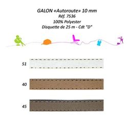 07536 Grosgrain Ribbon w/ Stitches 10mm