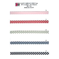 07550 Checkered Ribbon, 9mm