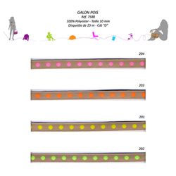 07588 Fluorescent Polka-Dot Ribbon, 10mm