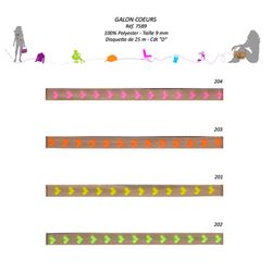 07589 Fluorescent Heart Ribbon, 9mm