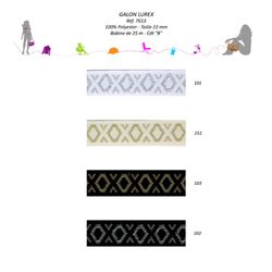 07613 100% Polyester Galon w/ Lurex 22mm
