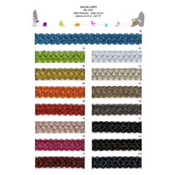 07625 100% Polyester Lurex Trim,19mm